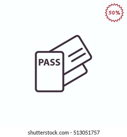  Passport icon flat.