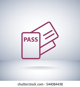  Passport icon flat.