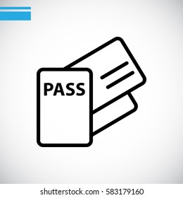  Passport icon flat.