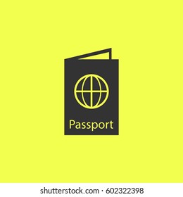 Passport icon flat. 