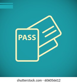  Passport icon flat.