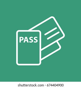  Passport icon flat.