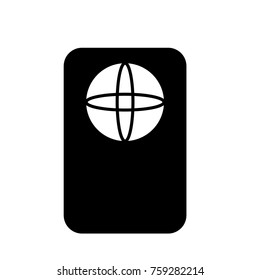 passport icon flat black