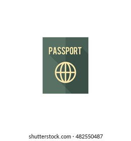 Passport icon in flat color style. Nationality identity people identify