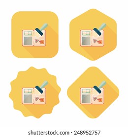 Passport icon, flat icon with long shadow
