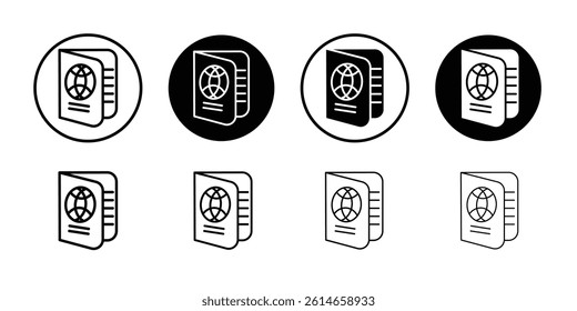 Passport icon flat and simple set design