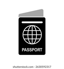 passport icon, flat style pictogram icon for ui or ux mobile app, vector illustration logo symbol design, isolated on white