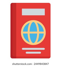 passport icon flat style, suitable for web and mobile app.