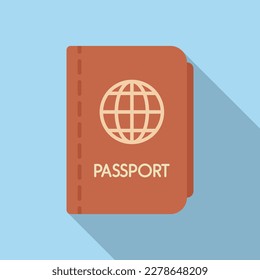 Passport icon flat vector. Flight transfer. Travel traffic