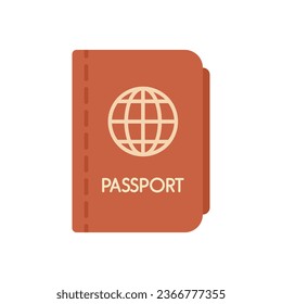 Vector plano de icono de Passport. Transferencia de vuelos. Tráfico de viajes aislado