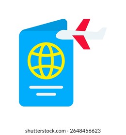 Ilustración vectorial plana del icono del pasaporte