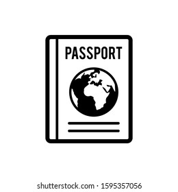 Passport icon, foreign visa, document, arrival, customs house concept, citizenship, immigration, travelling vector logo isolated Illustration.