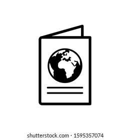 Passport icon, foreign visa, document, arrival, customs house concept, citizenship, immigration, travelling vector logo isolated illustration.