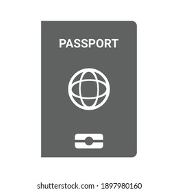 Icono de pasaporte. Vector de color gris.