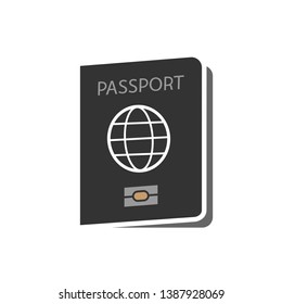 
Passport Icon. Identification or Citizenship Document's Illustration As A Simple Vector Sign and Trendy Symbol for Design and Websites, Presentation or Mobile Application. 
