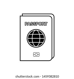 Passport Icon. Identification or Pass Document Illustration As A Simple Vector Sign & Trendy Symbol in Line Art Style for Design and Websites, Presentation or Mobile Apps.