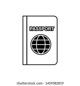 Passport Icon. Identification or Pass Document Illustration As A Simple Vector Sign & Trendy Symbol in Line Art Style for Design and Websites, Presentation or Mobile Apps.