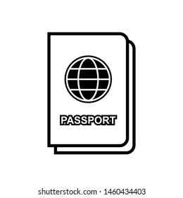 Passport Icon. Identification or Pass Document Illustration As A Simple Vector Sign & Trendy Symbol in Line Art Style for Design and Websites, Presentation or Mobile Apps.