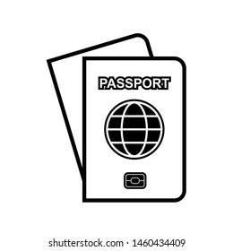 Passport Icon. Identification or Pass Document Illustration As A Simple Vector Sign & Trendy Symbol in Line Art Style for Design and Websites, Presentation or Mobile Apps.
