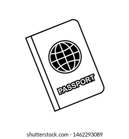 
Passport Icon. Identification or Pass Document Illustration As A Simple Vector Sign & Trendy Symbol in Line Art Style for Design and Websites, Presentation or Mobile Apps.