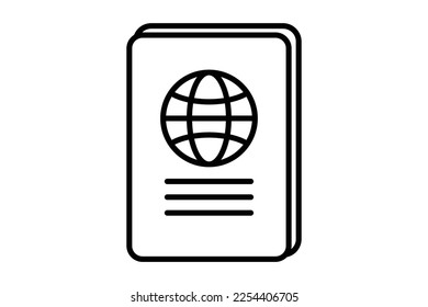 Passport icon illustration. icon related to tourism, travel. Line icon style. Simple vector design editable
