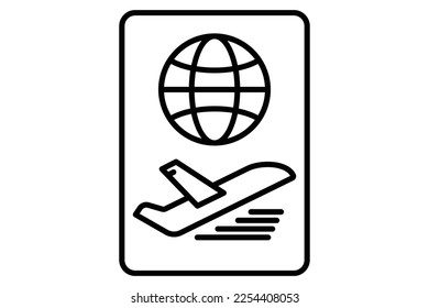 Passport icon illustration. icon related to tourism, travel. Line icon style. Simple vector design editable