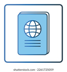 Passport icon illustration. icon related to tourism, travel. Lineal color icon style, two tone icon. Simple vector design editable