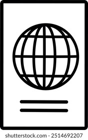 Ícone do Passport. Ícone vetorial do documento do passaporte internacional. Design de vetor substituível.	
