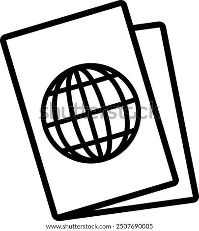 Passport icon. International passport document vector icon. Replaceable vector design.
