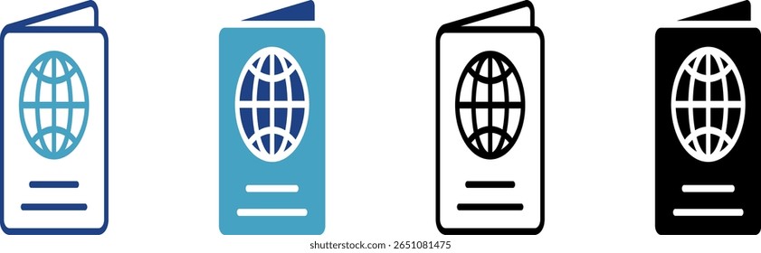 O ícone de passaporte é um documento de identidade oficial reconhecido internacionalmente e o principal requisito para viajar para o exterior.