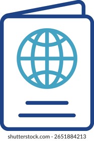 O ícone de passaporte é um documento de identidade oficial reconhecido internacionalmente e o principal requisito para viajar para o exterior.