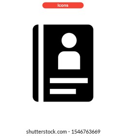 passport icon isolated sign symbol vector illustration - high quality black style vector icons
