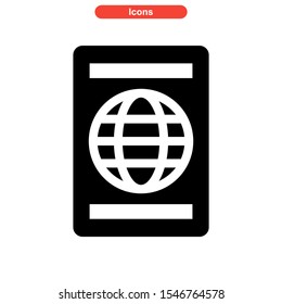 passport icon isolated sign symbol vector illustration - high quality black style vector icons
