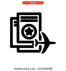 passport icon isolated sign symbol vector illustration - high quality black style vector icons
