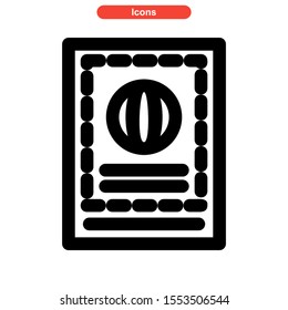 passport icon isolated sign symbol vector illustration - high quality black style vector icons
