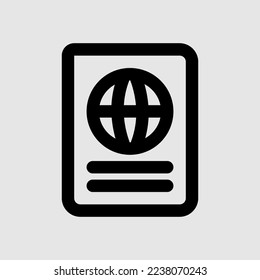 Passport icon in line style about travel, use for website mobile app presentation