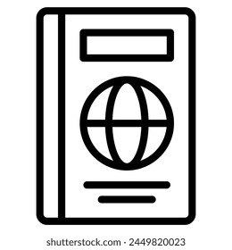 Passport-Icon-Linienstil, geeignet für Web und mobiles App.