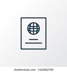 Passport icon line symbol. Premium quality isolated citizenship element in trendy style.