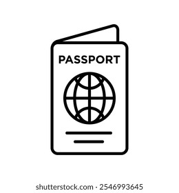 Isolamento do logotipo linear do ícone do Passport
