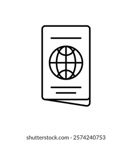 Passport icon linear logo isolated