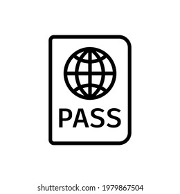 Passport icon. Linear icon of passport. Vector illustration.