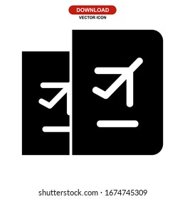 passport icon or logo isolated sign symbol vector illustration - high quality black style vector icons
