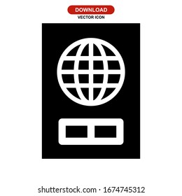 passport icon or logo isolated sign symbol vector illustration - high quality black style vector icons
