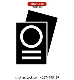 passport icon or logo isolated sign symbol vector illustration - high quality black style vector icons
