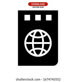 passport icon or logo isolated sign symbol vector illustration - high quality black style vector icons
