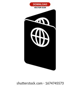 passport icon or logo isolated sign symbol vector illustration - high quality black style vector icons

