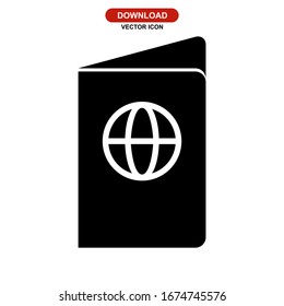 passport icon or logo isolated sign symbol vector illustration - high quality black style vector icons
