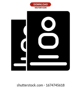 passport icon or logo isolated sign symbol vector illustration - high quality black style vector icons
