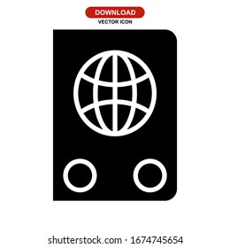 passport icon or logo isolated sign symbol vector illustration - high quality black style vector icons
