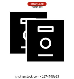 passport icon or logo isolated sign symbol vector illustration - high quality black style vector icons
